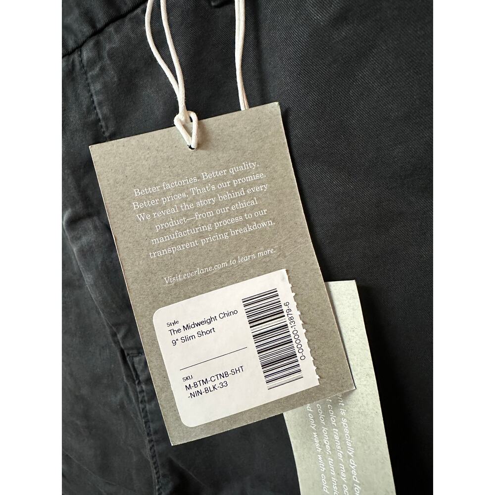 Everlane The 9" Slim-Fit Performance Chino Short Mens Sz 33 - Picture 6 of 9